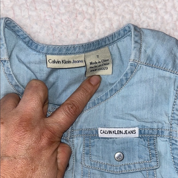 Calvin Klein Jeans Casual Blue and Pink Tiered Sundress - Picture 4 of 9